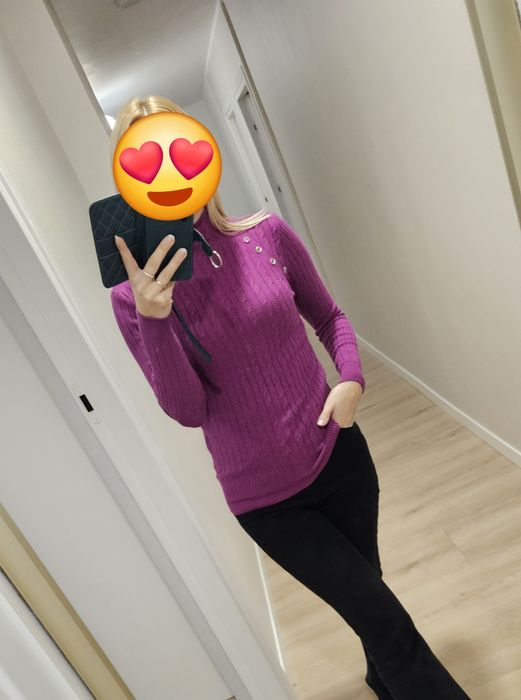 Wiskoza sweter cieplutki na jesien zime S/M polgolf
