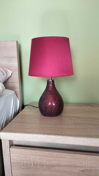 Lampa stołowa bordowa Meble Agata