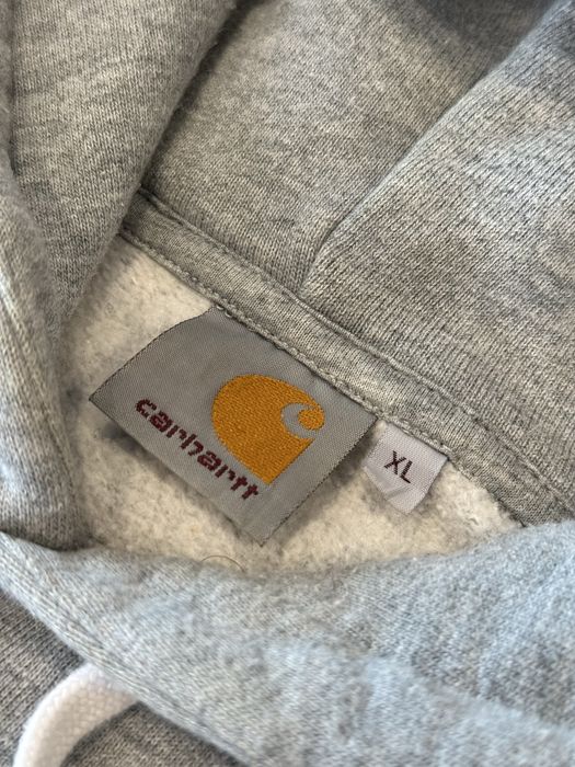 Кофта Carhartt WIP бавовняна сіра з капишоном