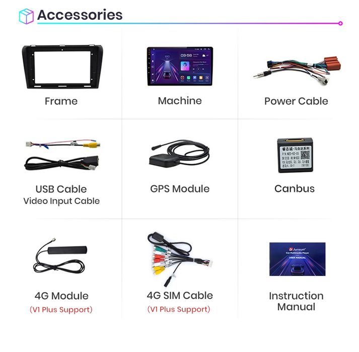 Rádio Mazda 3 2004 a 2009 Carplay Android GPS wifi Bluetooth 2/32GB