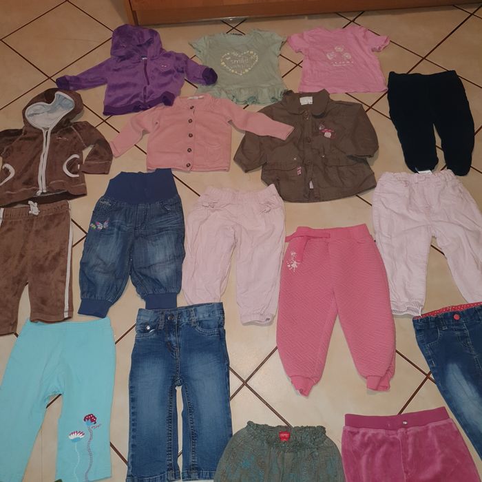 Paczka paka ubranek dla dziewczynki ubrań 80 86 welurowy dres H&M dres