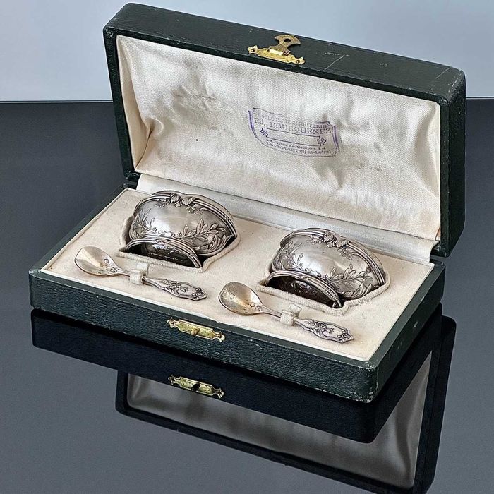 Srebrny francuski zestaw do Kawioru Francja, ok. 1880 r. próba 950