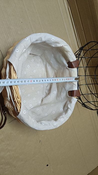 Koszyk rowerowy przedni z wikliny dla psa lub kota