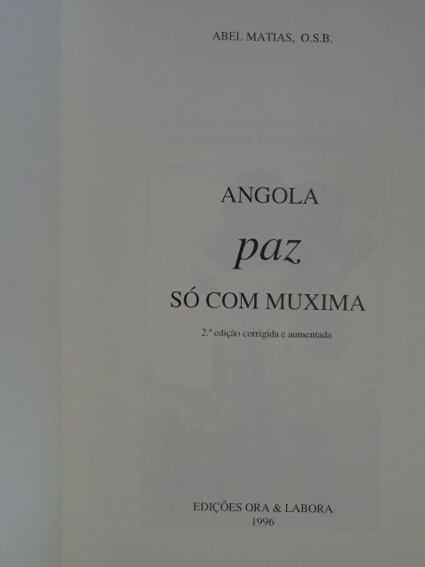 Angola - Paz Só Com Muxima de Abel Matias