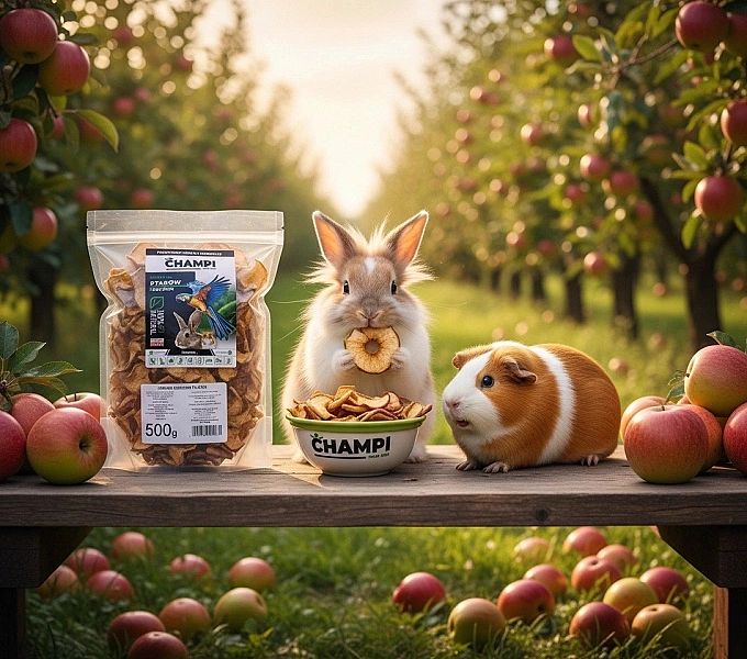 Jabłko suszone 500g PŁATEK karma dla gryzoni królika świnki owoce Cham