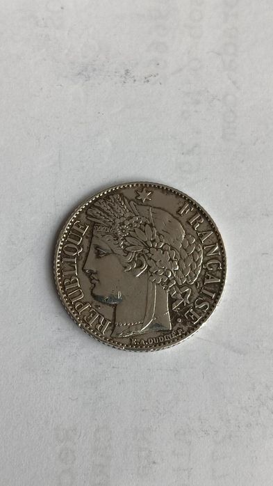 Moeda prata de 1888 de um franco francês