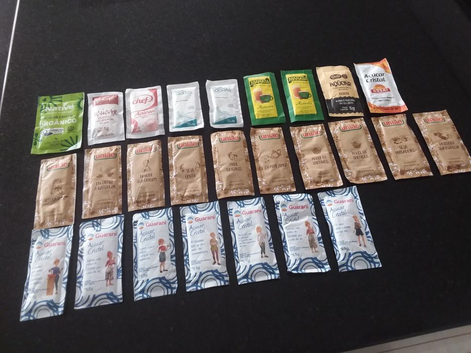 Pacotes de açúcar brasil estrangeiro brasileiros coleção