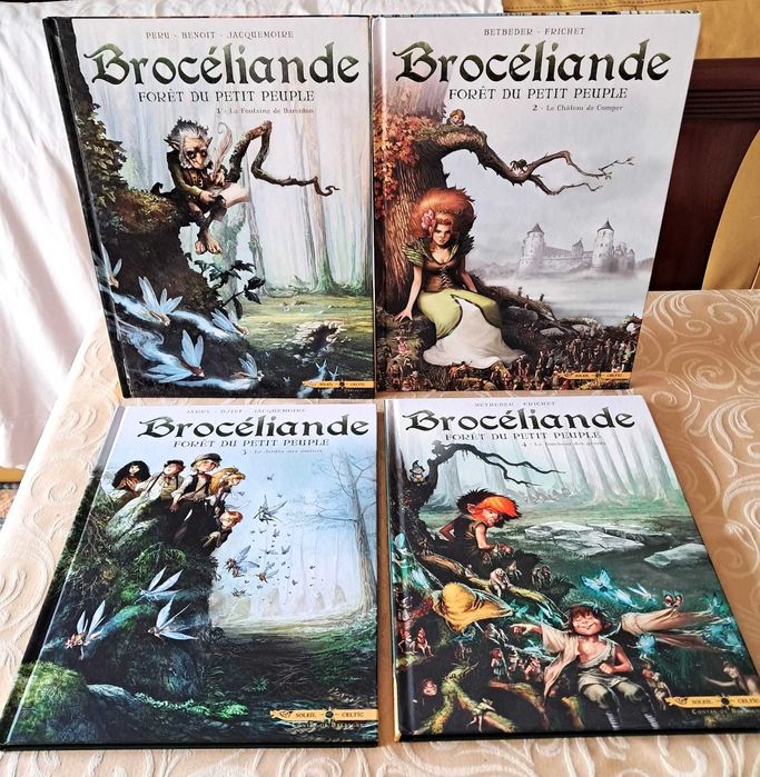 Livros BD - Jarry, Peru e outros & vários desenhadores - BROCÉLIANDE, FÔRET DU PETIT PEUBLE (edição em francês) - Completa 7 volumes, como novos