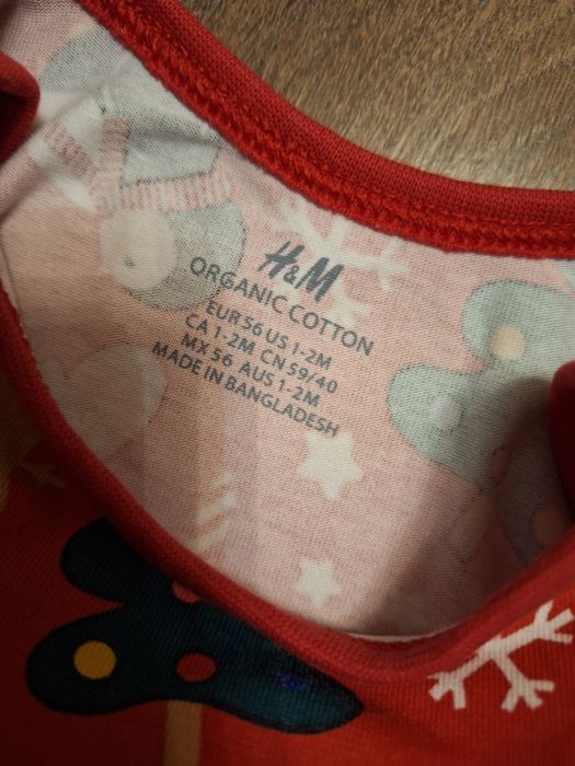 Świąteczny, gwiazdkowy, na Boże Narodzenie komplet niemowlęcy H&M