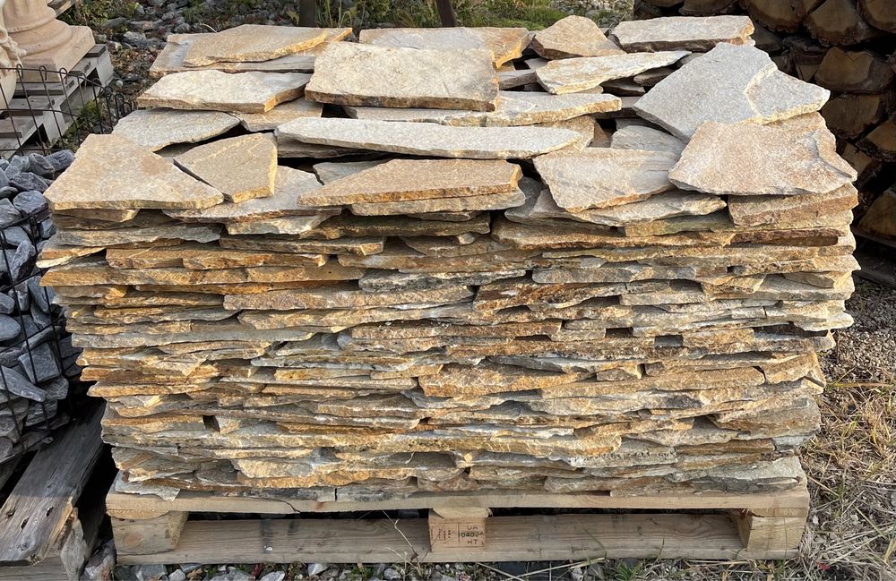 Złoty Łupek Kamień Naturalny na Cokół Okładzina Elewacja Podmurówka