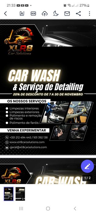 CAR WASH & SERVIÇO DE DETALHE AUTOMÓVEL