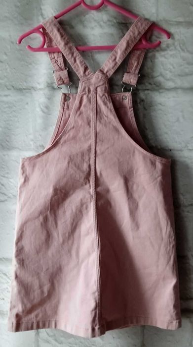 Różowa spódniczka ogrodniczka na szelkach H&M 9-10 lat