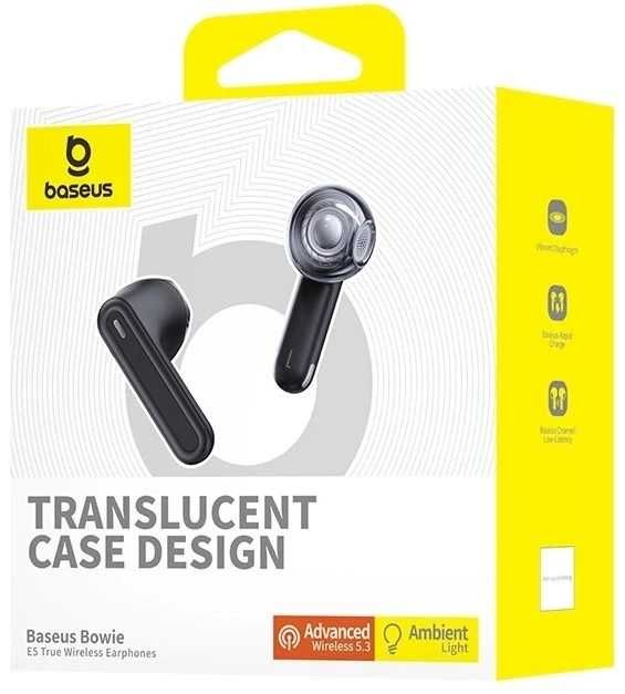 Baseus Bowie E5 Cluster Black кодеки AAC/SBC Bluetooth 5.3 2 мікрофони