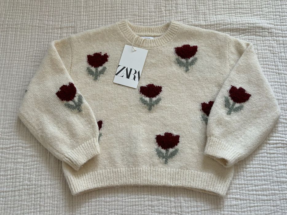 Sweter żakardowy z dzianiny Zara