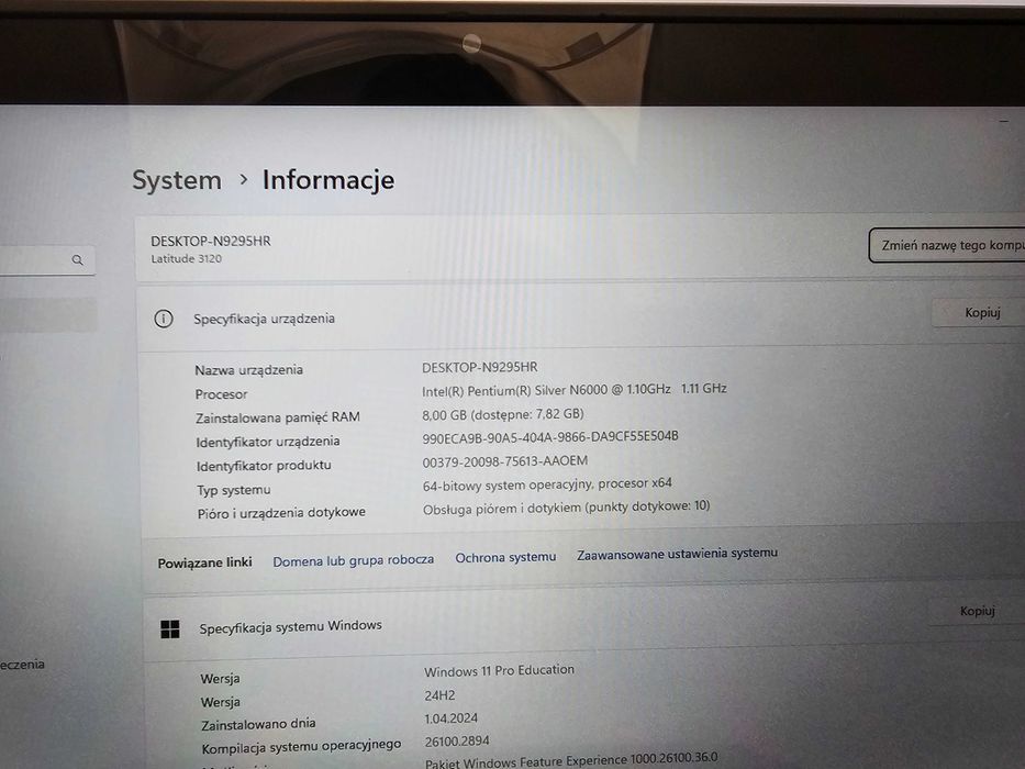 Dell Latitude 3190 x360/Pentium Silver/8GB DDR4/256 SSD/Win 11/Bioskom