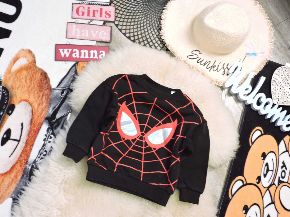 H&M - czarna bluza Spiderman r 92