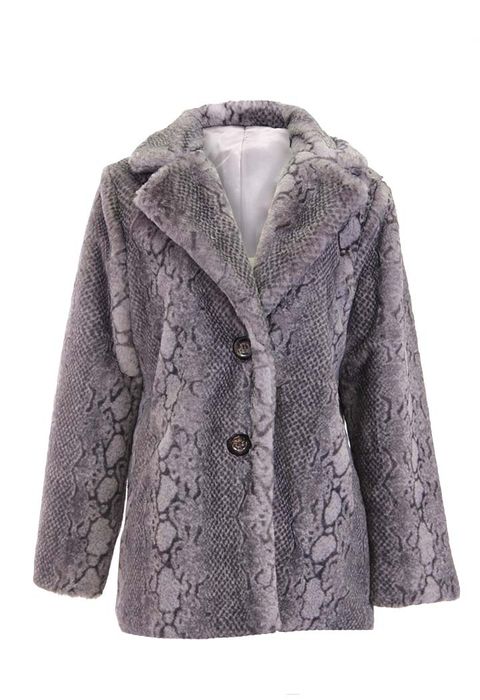 Пальто зі штучного хутра зі зміїним принтом
