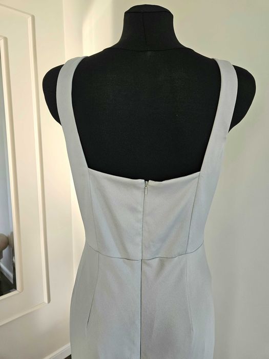 Sukienka maxi sage szałwiowa Asos L 40 satynowa