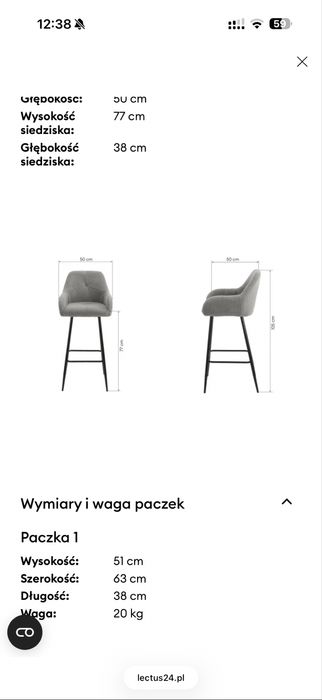 Krzesła barowe / hokery Lectus altino