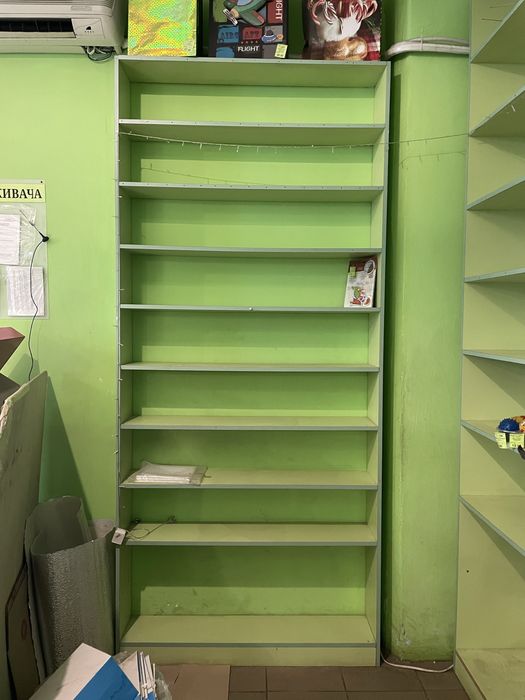 Терміново! Стелажжі, холодильники, вітрини