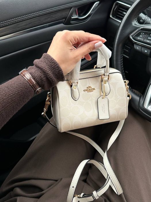 Сумка Coach Rowan Satchel Bag / сумочка коуч коач біла маленька