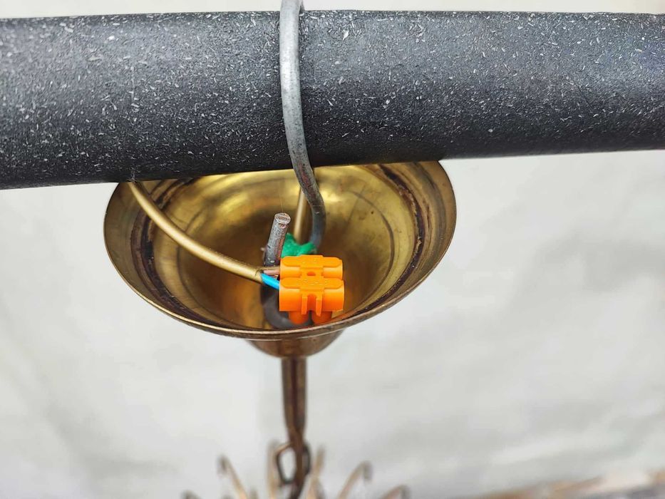 Żyrandol,Murano Massive,mosiężny,lata 70 ub.wieku