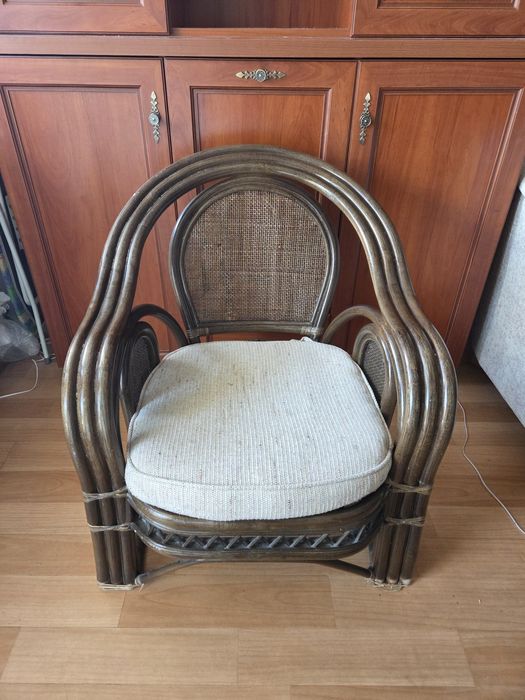 Fotel z rattanu naturalnego