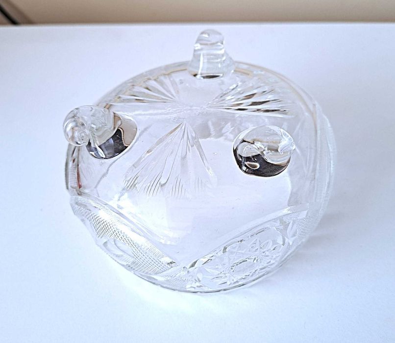 Kryształowa mała miska na słodycze, cukierki, 11 cm.