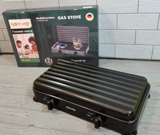 Настільна газова газовая настольная плита на дві конфорки