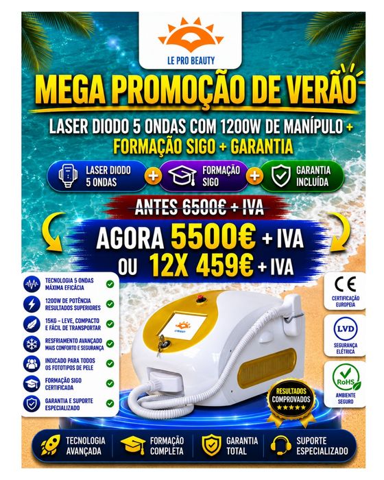 Laser Diodo 5 Ondas 1200W  MANÍPULO +  garantia + Curso DGERT