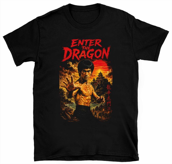 Koszulka męska Buce Lee Wejście Smoka prezent koszulka nadruk Bruce Lee, rozmiar XL
