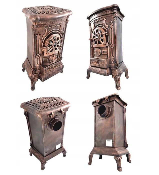 Чавунна піч-камін 9kw  обігрів  до 100м2 (дрова,буре вугілля)