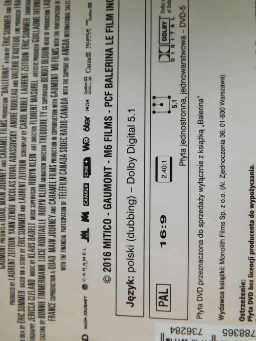 Charlie i fabryka czekolady, Balerina bajki dvd film