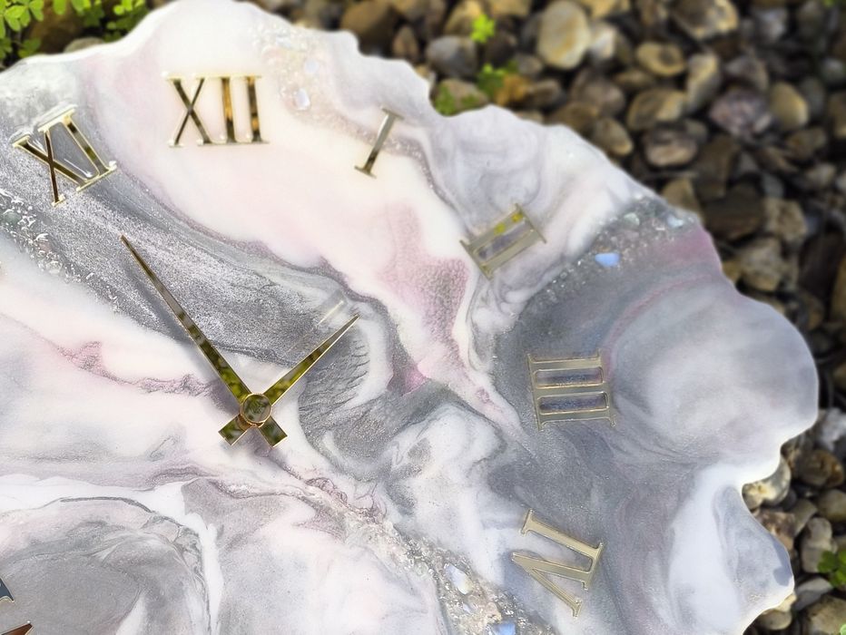 Epóxi relógio de parede Geoda 45×50cm