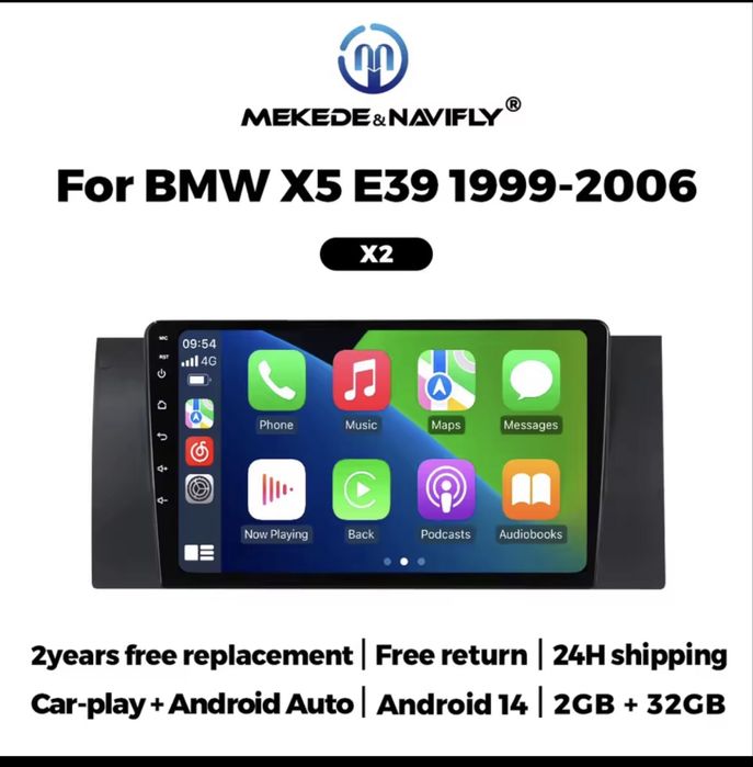 Android для BMW X5 E53 E39 1999 2006 carplay + android auto