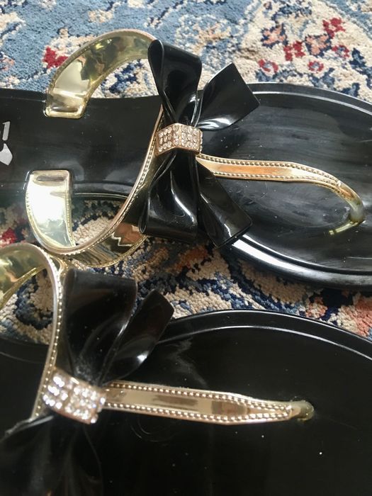 Japonki gumowe z kokarda