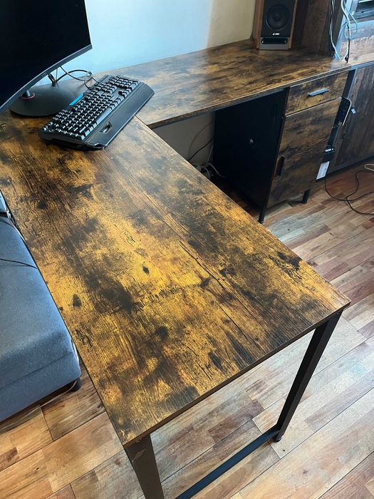 Biurko narożne pod komputer laptop biuro gabinet