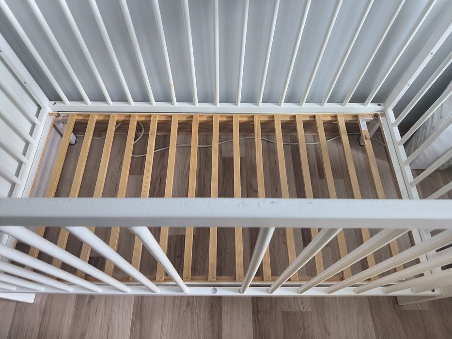 Łóżeczko dziecięce drewniane 120x60 z materacem