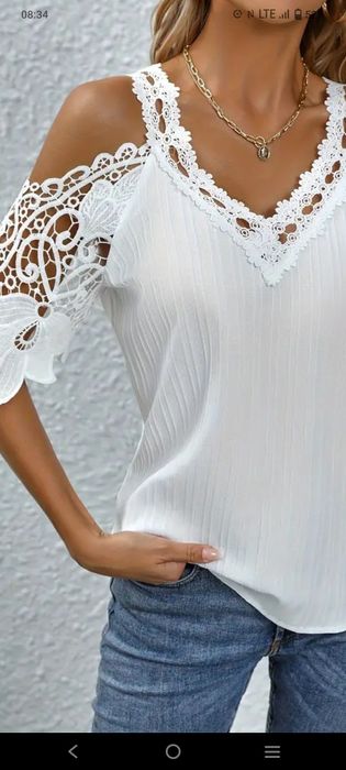 NOWA bluzka z odkrytymi ramionami. "Hiszpanka".