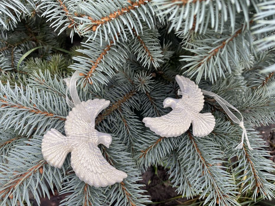 Новорічні іграшки фігурки горлиць( голубів), ручна робота!