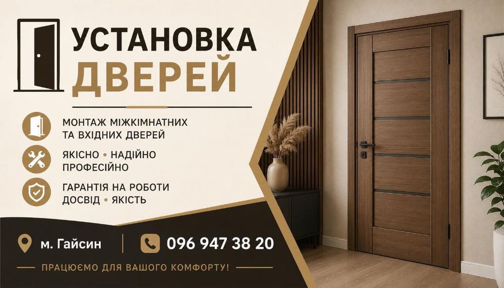 Установка міжкімнатних дверей