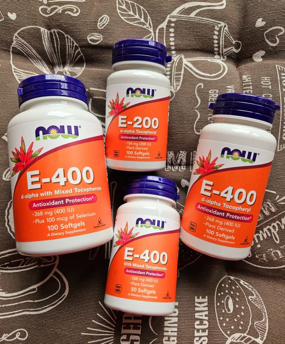 Vitamin E 200 400 витамин Е вітамін Е с селен Now Foods 21st century