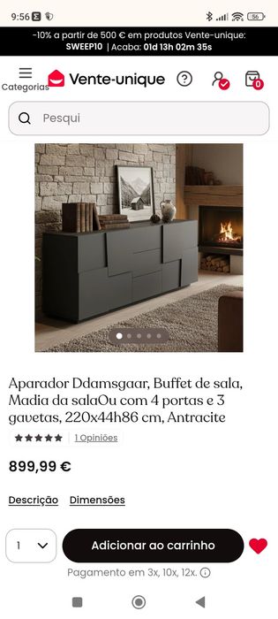 Aparador da sala NOVO . Dimensões 220x44x86