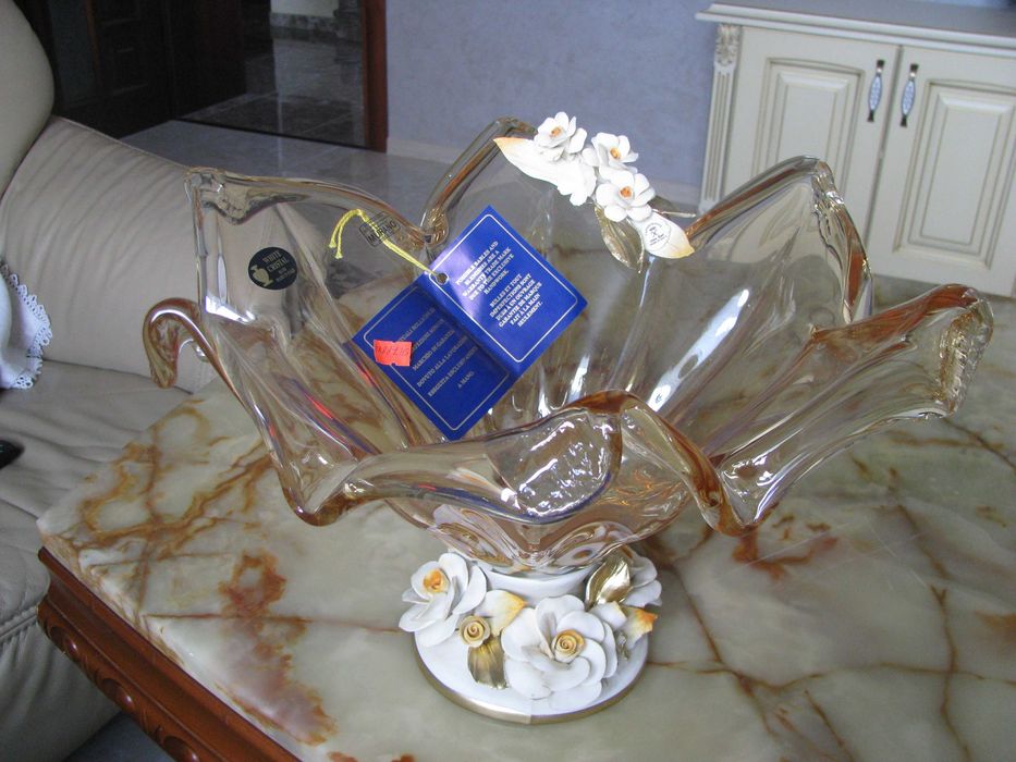 Ваза Murano Italy,  муранське скло, ручна робота Італія, декор