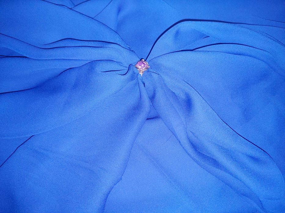 Ткань плательный шелк 1,5*2,9 отрез синий