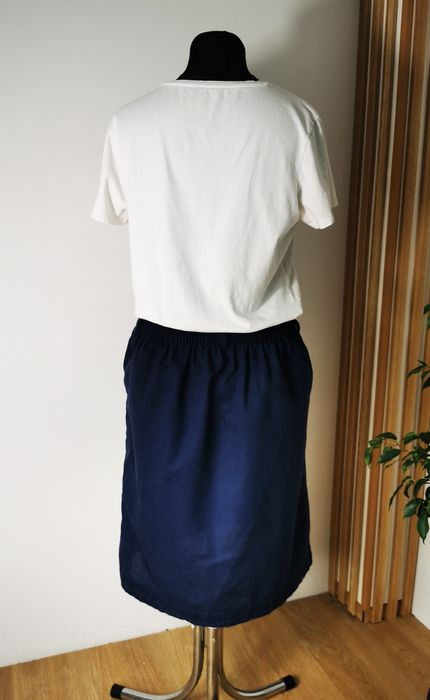 Spódniczka lniana (linen, flax), bawełniana, letnia, papaya, 44, XXL,