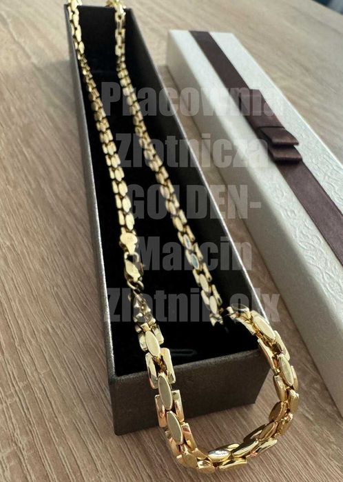 Złoty Łańcuszek Pozłacany z Próbą Splot Królewski Cartier łańcuch