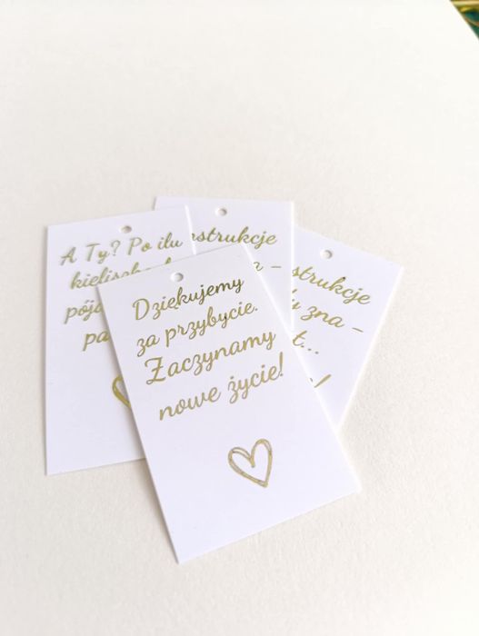 50 sztuk zawieszek na alkohol weselny