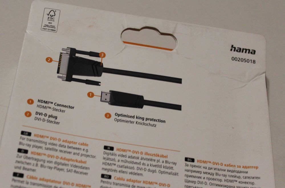 Кабель Hama HDMI – DVI-D, немецкий