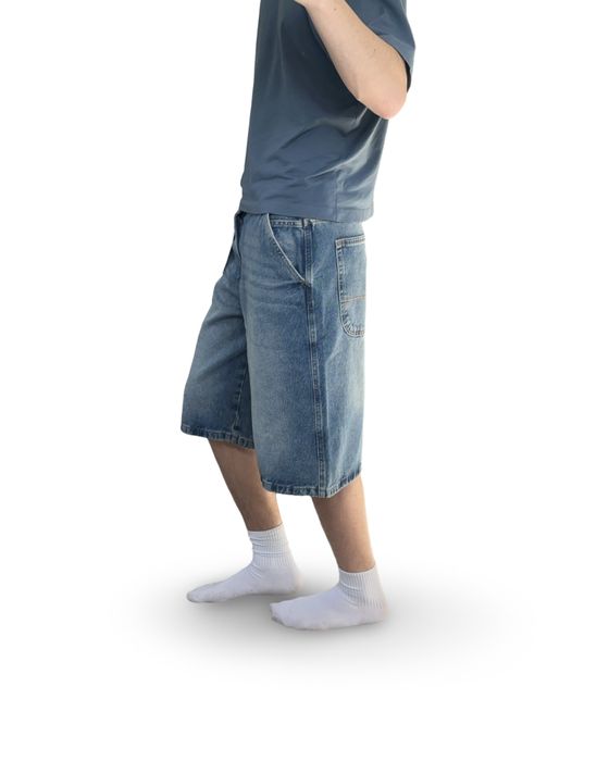 Розпродаж Широкі Шорти Bershka Skater Super Baggy Джинсові Бершка Супер Беггі